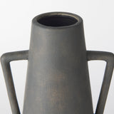 Kilian Tall Matte Brown-Gray Double Ear Vase by Mercana at Eve Furniture