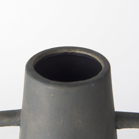 Kilian Tall Matte Brown-Gray Double Ear Vase by Mercana at Eve Furniture
