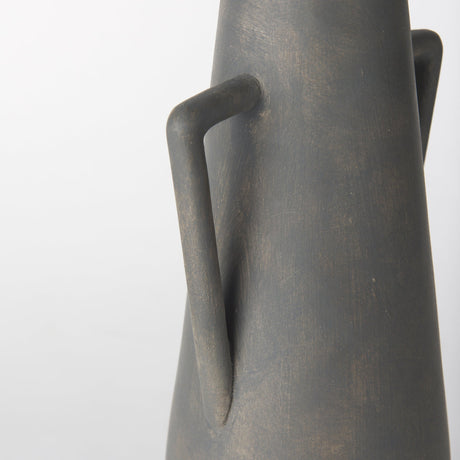 Kilian Tall Matte Brown-Gray Double Ear Vase by Mercana at Eve Furniture