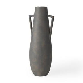 Kilian Tall Matte Brown-Gray Double Ear Vase by Mercana at Eve Furniture