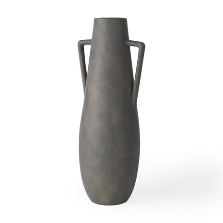Kilian Tall Matte Brown-Gray Double Ear Vase by Mercana at Eve Furniture