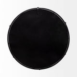 Kimbel 24L x 24W Black Metal Mirrored Base Round Tray by Mercana at Eve Furniture