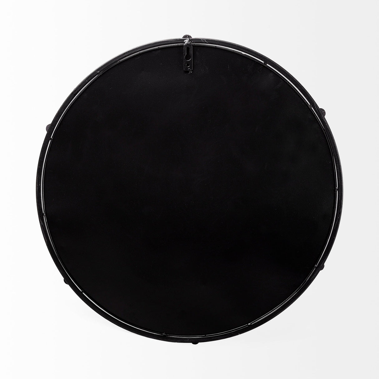 Kimbel Black Metal Mirrored Base Round Tray by Mercana at Eve Furniture