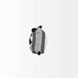 Kimia White and Black Fabric Herringbone and Fringed Decorative Pillow Cover by Mercana at Eve Furniture