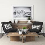 Kimia White and Black Fabric Herringbone and Fringed Decorative Pillow Cover by Mercana at Eve Furniture