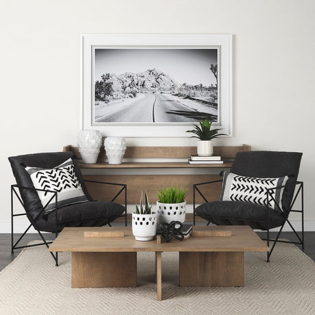 Kimia White and Black Fabric Herringbone and Fringed Decorative Pillow Cover by Mercana at Eve Furniture
