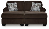 Kimlee Chocolate 2-Piece Super Chaise by Ashley at Eve Furniture