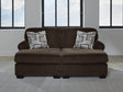 Kimlee Chocolate 2-Piece Super Chaise by Ashley at Eve Furniture