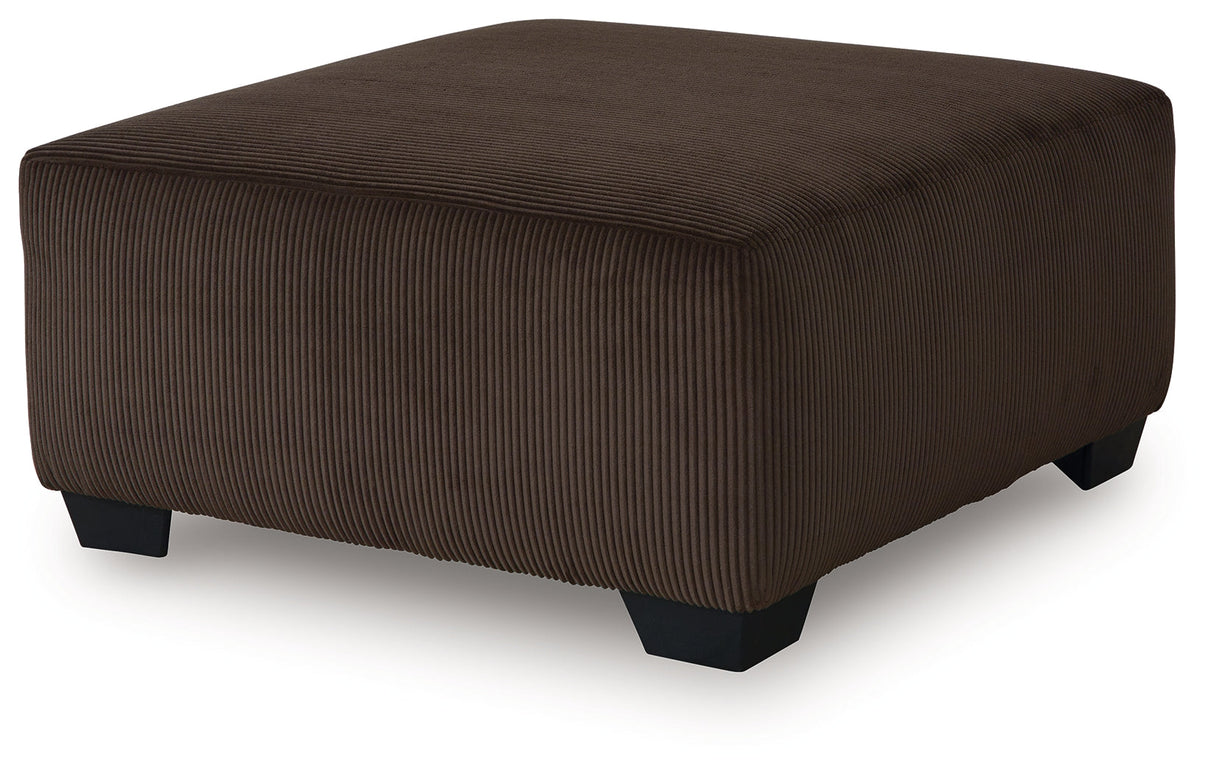 Kimlee Chocolate Oversized Accent Ottoman by Ashley at Eve Furniture