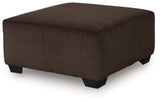 Kimlee Chocolate Oversized Accent Ottoman by Ashley at Eve Furniture