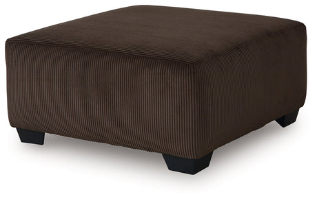 Kimlee Chocolate Oversized Accent Ottoman by Ashley at Eve Furniture