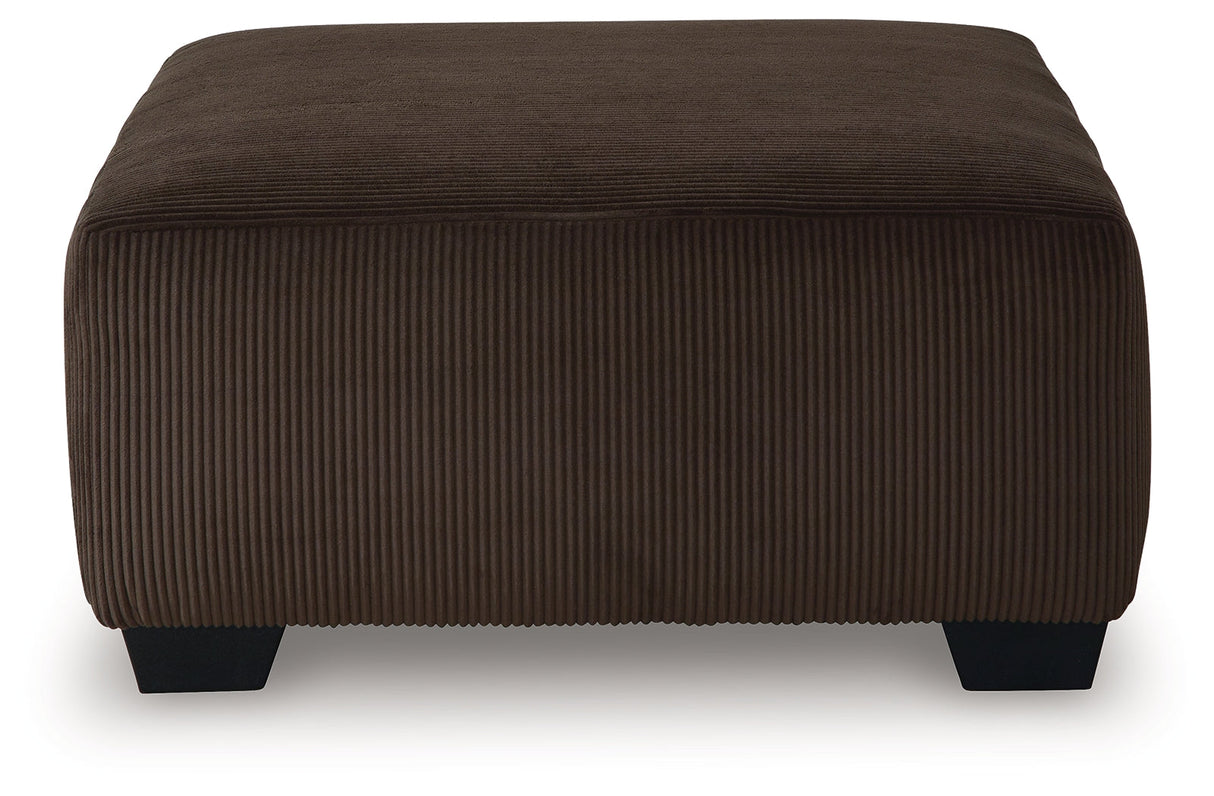 Kimlee Chocolate Oversized Accent Ottoman by Ashley at Eve Furniture