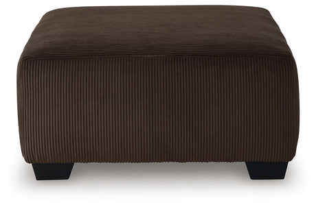 Kimlee Chocolate Oversized Accent Ottoman by Ashley at Eve Furniture