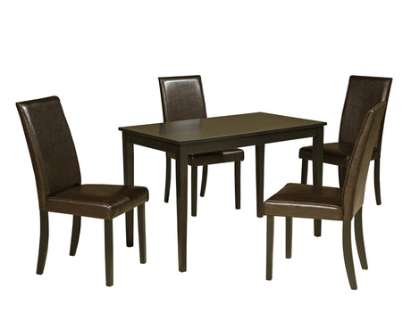 Kimonte Dark Brown 5-Piece Rectangular Dining Set by Ashley at Eve Furniture
