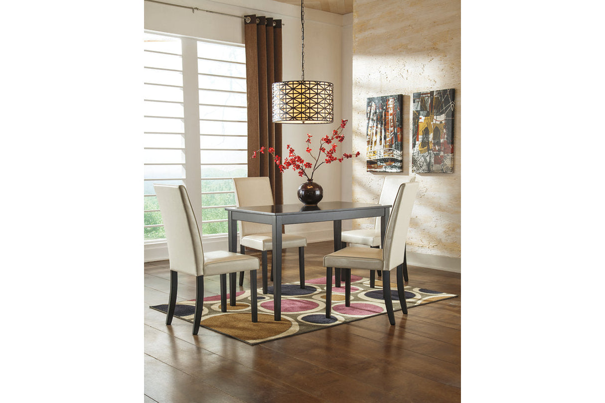 Kimonte Dark Brown Dining Table and 4 Chairs by Ashley at Eve Furniture