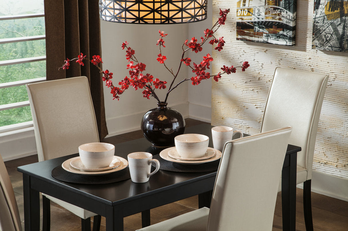 Kimonte Dark Brown Dining Table and 4 Chairs by Ashley at Eve Furniture