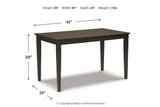 Kimonte Dark Brown Dining Table and 4 Chairs by Ashley at Eve Furniture