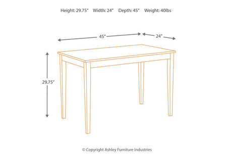 Kimonte Dark Brown Dining Table by Ashley at Eve Furniture