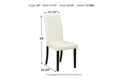 Kimonte Ivory Dining Chair, Set of 2 by Ashley at Eve Furniture