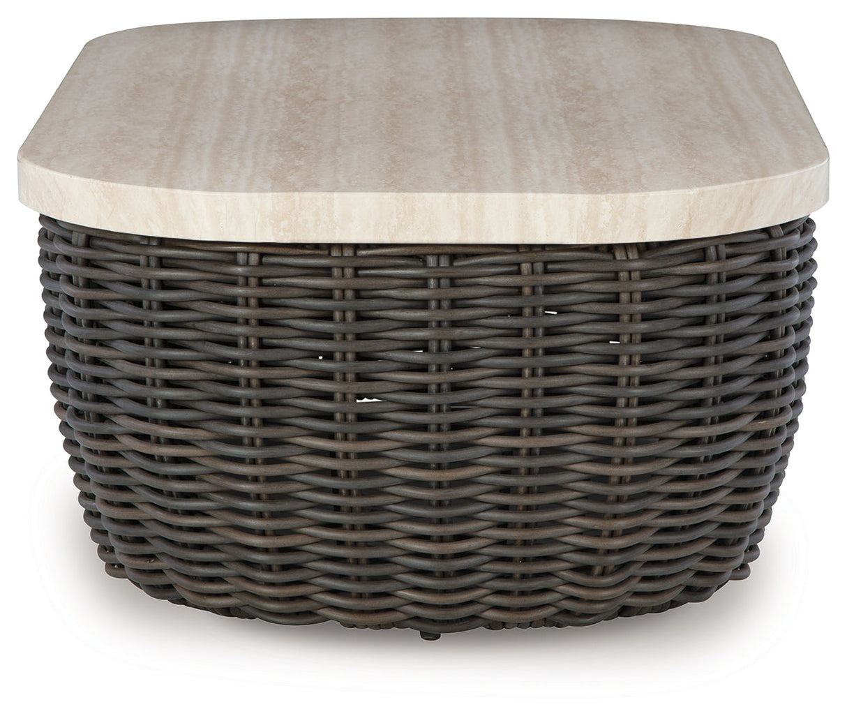 Kimora Beige/Dark Brown Outdoor Coffee Table