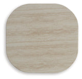 Kimora Beige/Dark Brown Outdoor End Table by Ashley at Eve Furniture