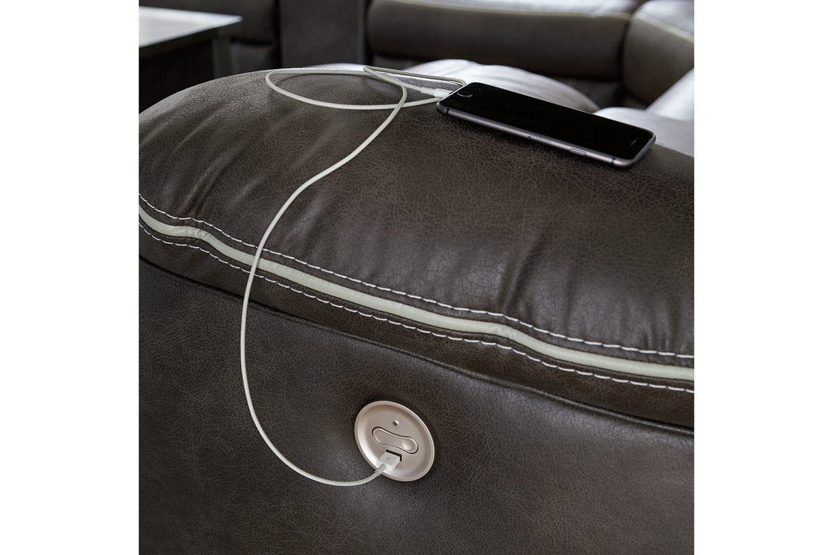 Kincord Midnight 3-Piece Power Reclining Sectional by Ashley at Eve Furniture