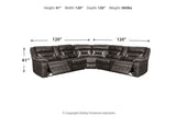Kincord Midnight 3-Piece Power Reclining Sectional by Ashley at Eve Furniture