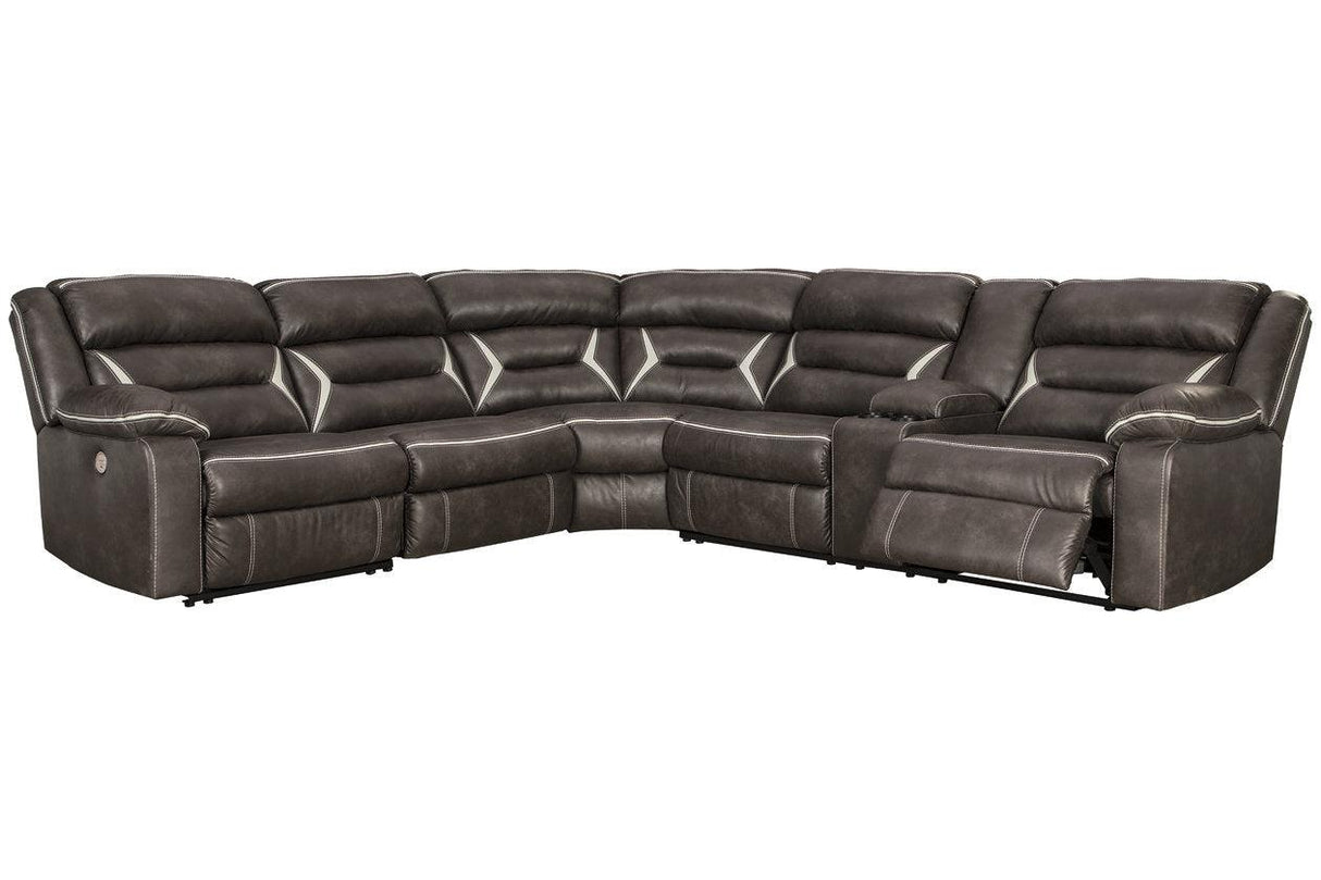Kincord Midnight 4-Piece Power Reclining LAF Sectional by Ashley at Eve Furniture