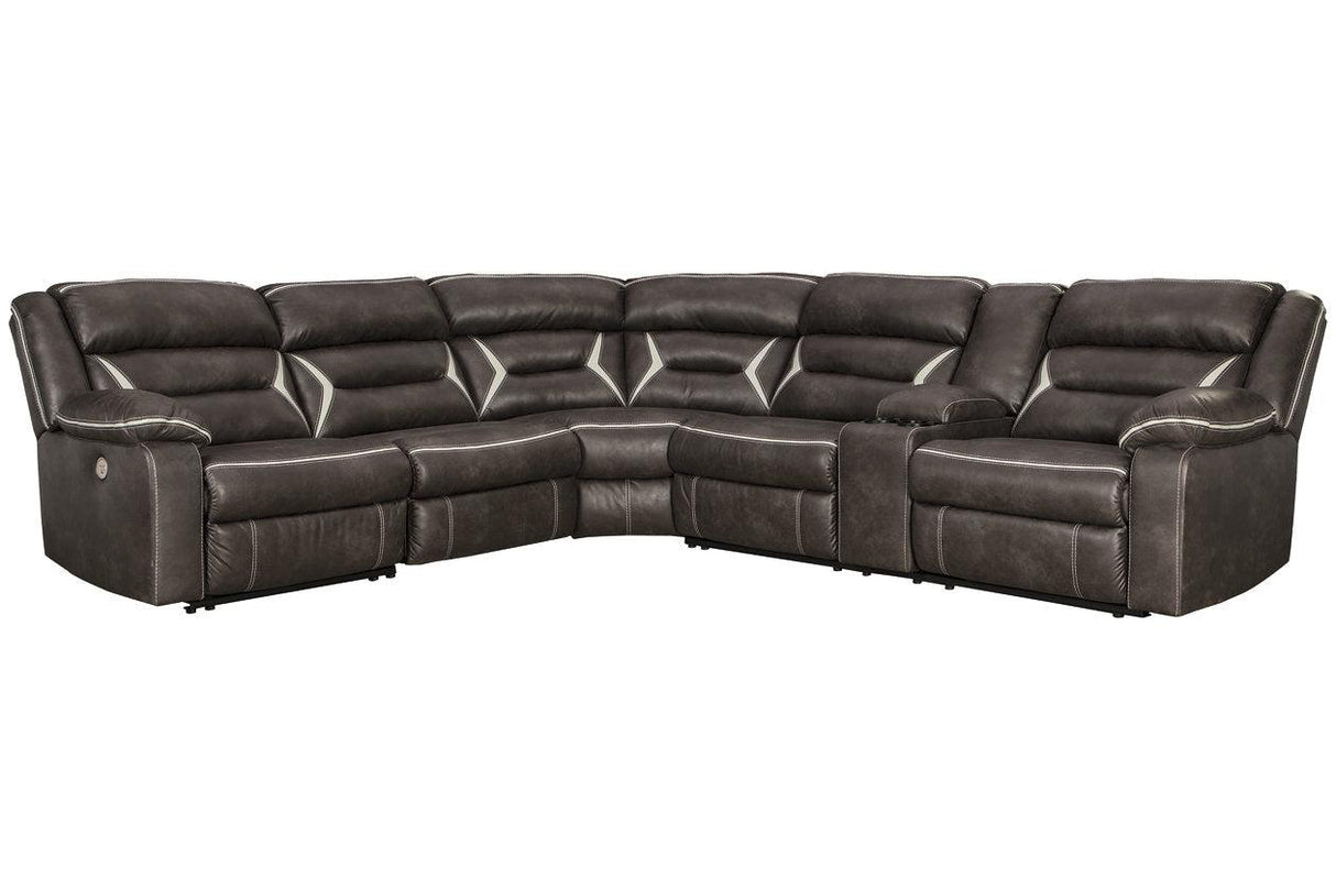Kincord Midnight 4-Piece Power Reclining LAF Sectional by Ashley at Eve Furniture