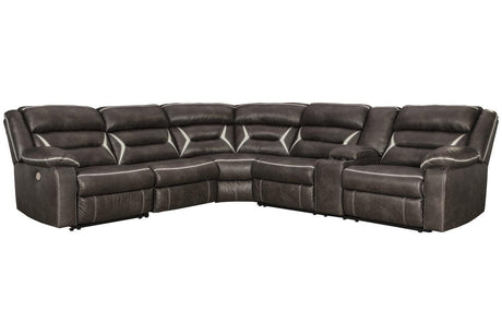 Kincord Midnight 4-Piece Power Reclining LAF Sectional by Ashley at Eve Furniture