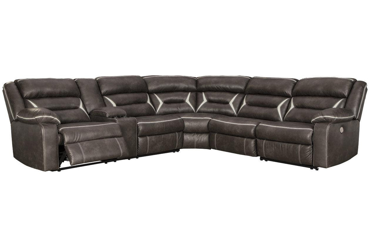 Kincord Midnight 4-Piece Power Reclining RAF Sectional by Ashley at Eve Furniture