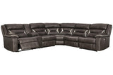 Kincord Midnight 4-Piece Power Reclining RAF Sectional by Ashley at Eve Furniture