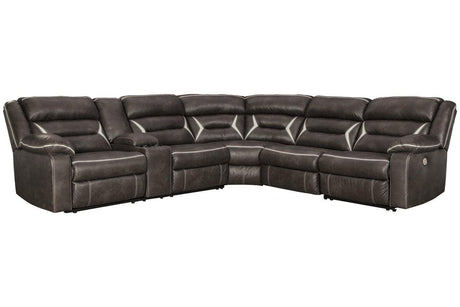 Kincord Midnight 4-Piece Power Reclining RAF Sectional by Ashley at Eve Furniture