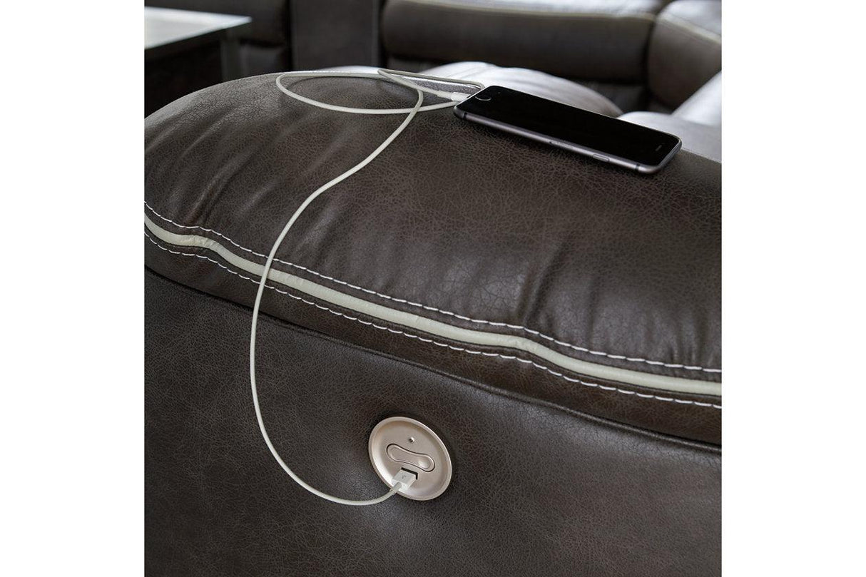 Kincord Midnight 5-Piece Power Reclining Sectional by Ashley at Eve Furniture