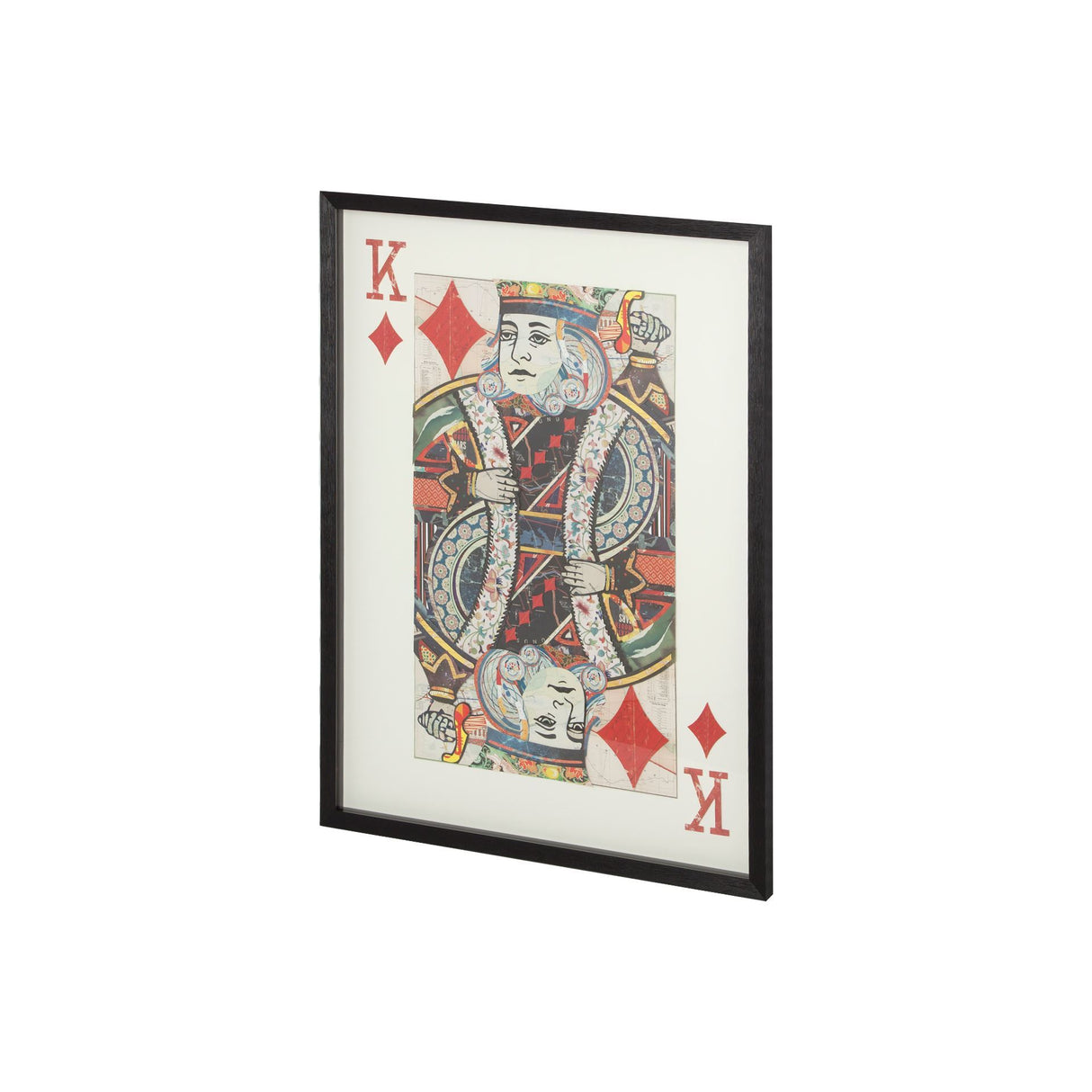 King of Diamonds II Playing Card a Paper Mosaik Collage Framed Art under Glass by Mercana at Eve Furniture