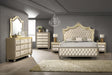 Kingdom Cream Velvet Panel Bedroom Set by Happy Homes at Eve Furniture