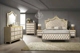 Kingdom Cream Velvet Panel Bedroom Set (Copy) by Happy Homes at Eve Furniture