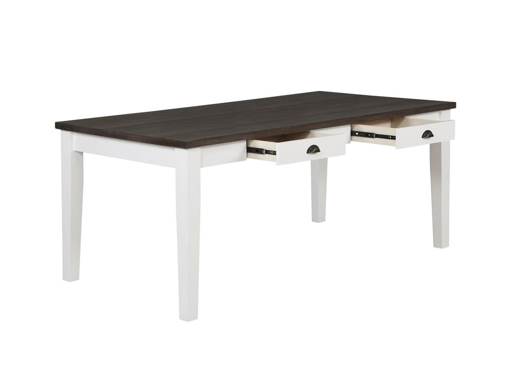 Kingman Espresso/White 4-Drawer Dining Table