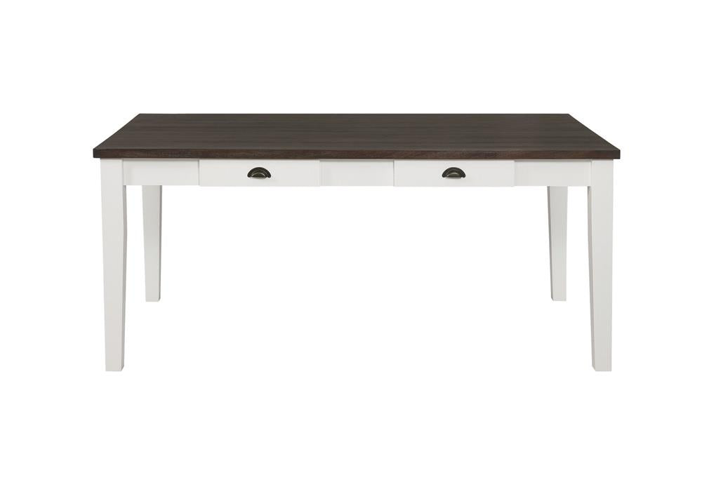 Kingman Espresso/White 4-Drawer Dining Table