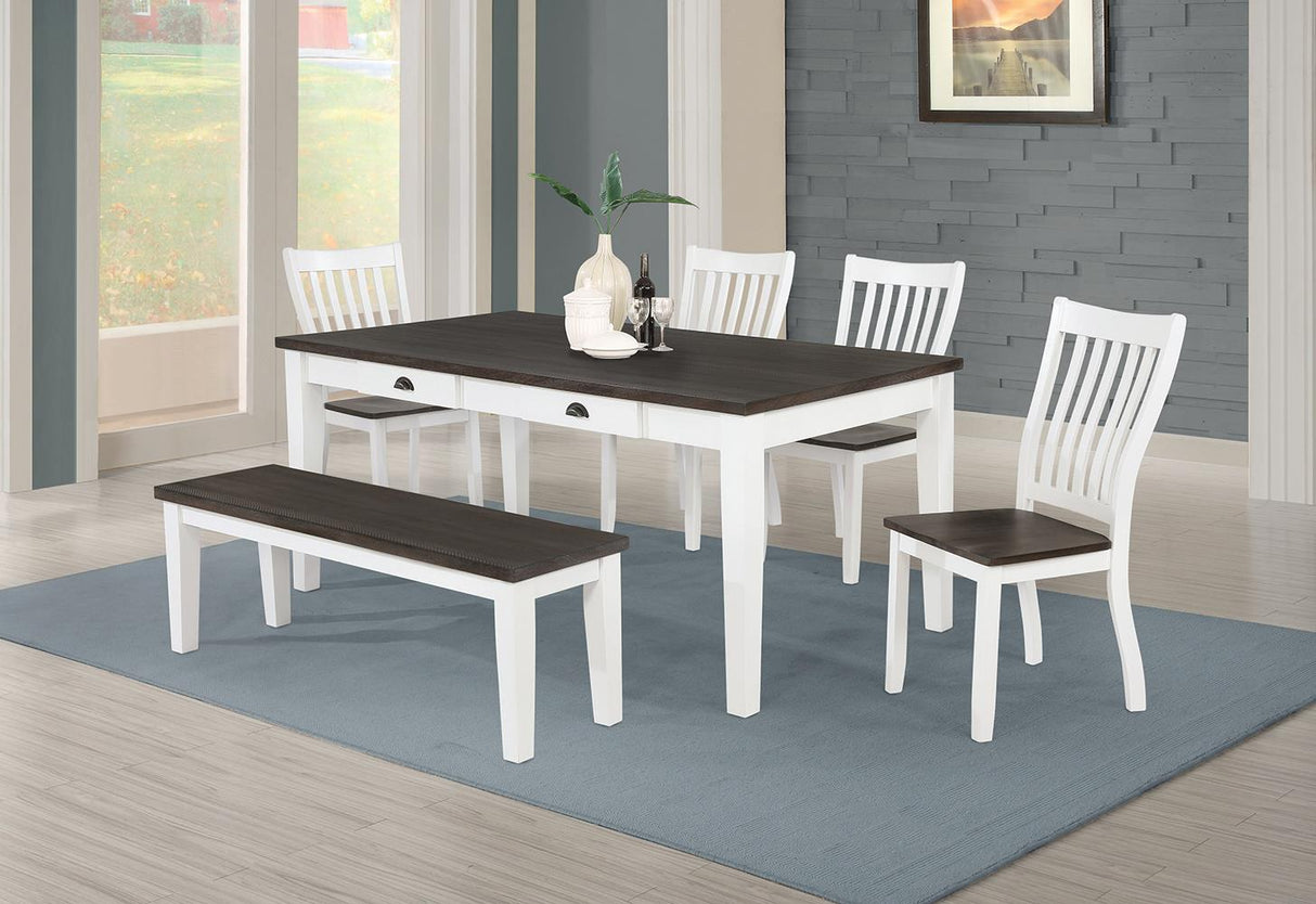 Kingman Espresso/White 4-Drawer Dining Table