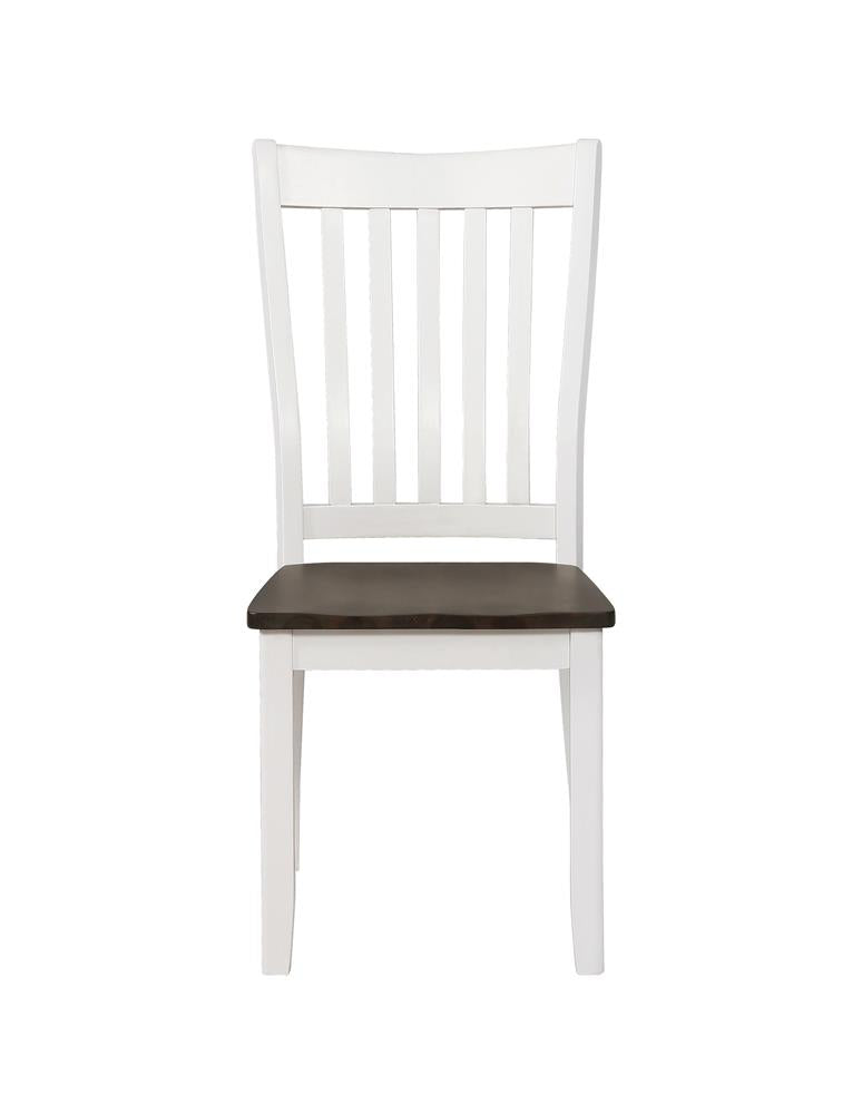 Kingman Espresso/White Slat Back Dining Chairs, Set of 2