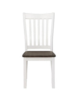 Kingman Espresso/White Slat Back Dining Chairs, Set of 2