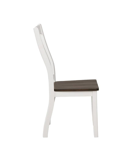 Kingman Espresso/White Slat Back Dining Chairs, Set of 2