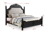 Kingsbury Espresso King Upholstered Panel Bed by Crown Mark at Eve Furniture