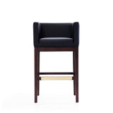 Kingsley Barstool in Black and Dark Walnut by Manhattan Comfort at Eve Furniture