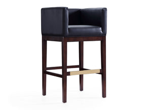 Kingsley Barstool in Black and Dark Walnut by Manhattan Comfort at Eve Furniture