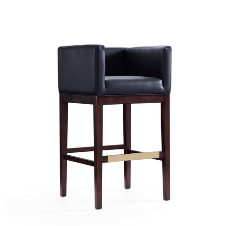 Kingsley Barstool in Black and Dark Walnut (set of 2) by Manhattan Comfort at Eve Furniture