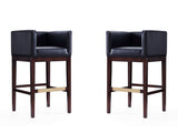Kingsley Barstool in Black and Dark Walnut (set of 2) by Manhattan Comfort at Eve Furniture