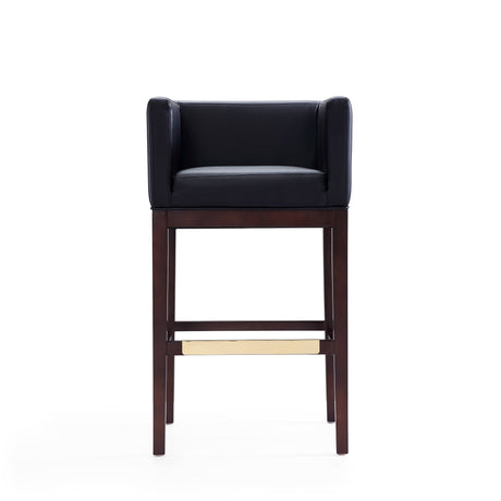 Kingsley Barstool in Black and Dark Walnut (set of 3) by Manhattan Comfort at Eve Furniture