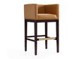 Kingsley Barstool in Camel and Dark Walnut by Manhattan Comfort at Eve Furniture